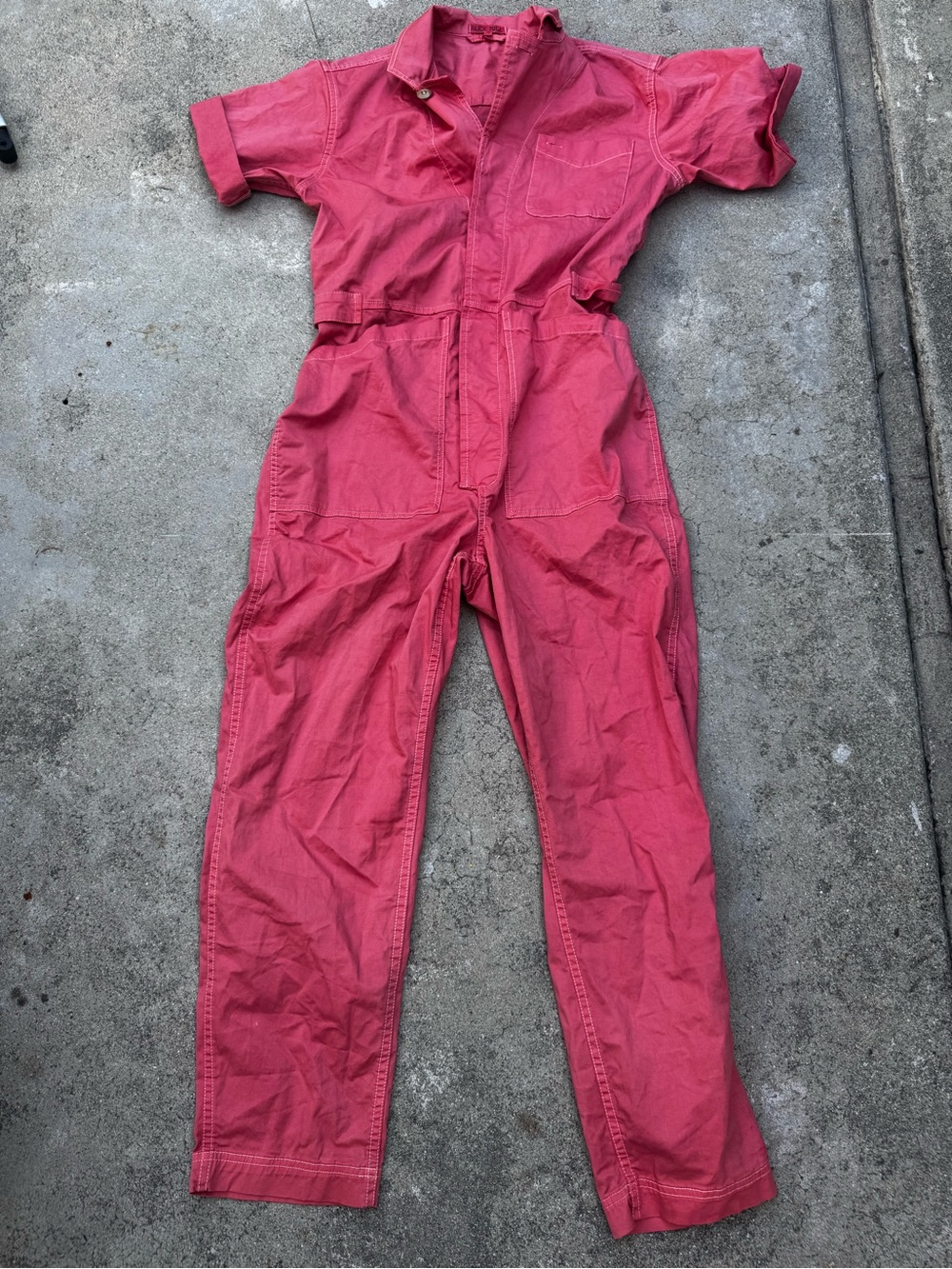 Alex mill pink short sleeve utility jumpsuit size M